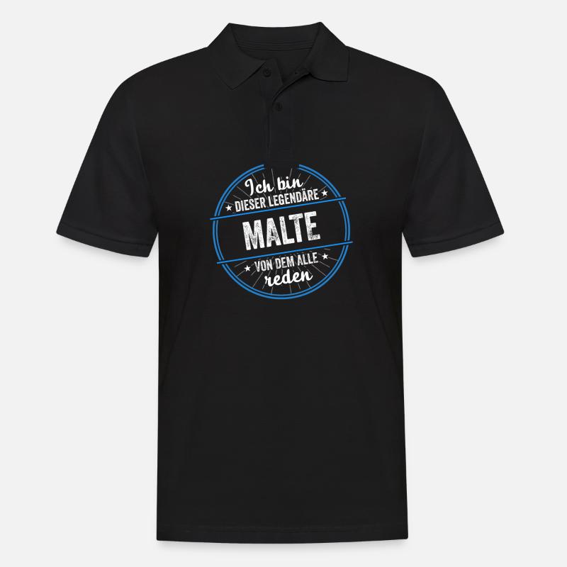 Ich bin dieser legendärer Malte Name - Männer Poloshirt - Schwarz