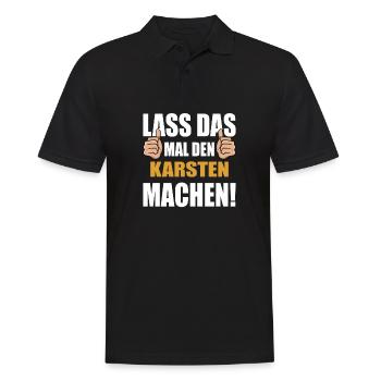 Lass das mal den Karsten machen - Männer Poloshirt - Schwarz - Vorne - Kai (181cm)