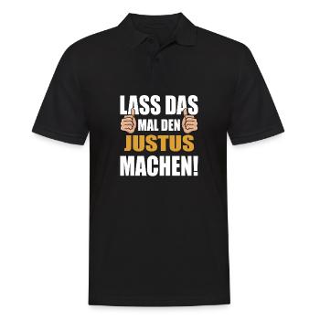 Lass das mal den Justus machen - Männer Poloshirt - Schwarz - Vorne - Kai (181cm)