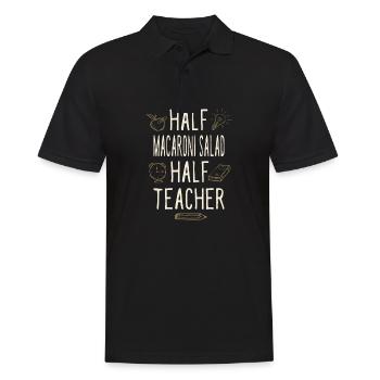 Moitié Salade de macaronis Moitié Professeur drôle - Polo Homme - noir - Devant - Kai (181cm)