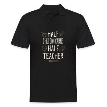 Half Chili Con Carne Half Teacher Funny Professor - Männer Poloshirt - Schwarz - Vorne - Kai (181cm)
