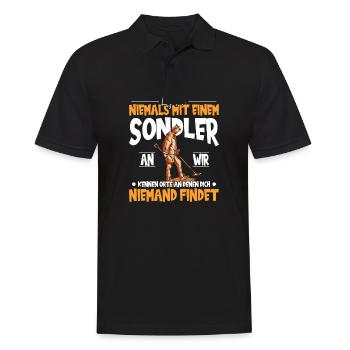 Sondeln Sondel Metalldetektor Schatzsuche - Männer Poloshirt - Schwarz - Vorne - Kai (181cm)