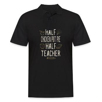 Moitié poulet Pot Pie Moitié Professeur drôle - Polo Homme - noir - Devant - Kai (181cm)