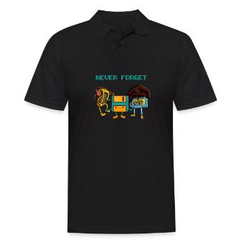 Retro Never Forget Cassette Tape comic - Männer Poloshirt - Schwarz - Vorne - Kai (181cm)
