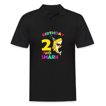 Enfants Bébé Requin 2ème Anniversaire Garçon Filles 2 Ans - Polo Homme - noir - Devant - Kai (181cm)