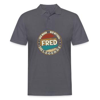 Fred Vorname Name Geburtstag - Männer Poloshirt - Anthrazit - Vorne - Nico (186cm)