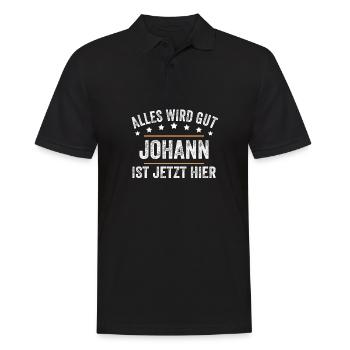 Johann Vorname Name Geburtstag - Männer Poloshirt - Schwarz - Vorne - Kai (181cm)