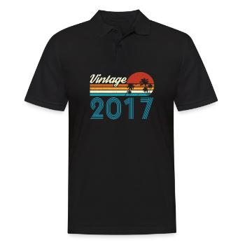 Vintage 2017 Vintage Anniversaire Rétro Vintage - Polo Homme - noir - Devant - Kai (181cm)