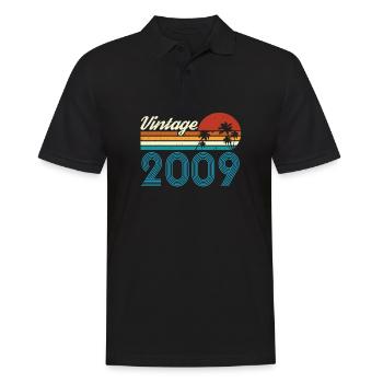Vintage 2009 Vintage Anniversaire Rétro Vintage - Polo Homme - noir - Devant - Kai (181cm)