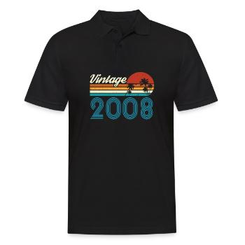 Vintage 2008 Vintage Birthday Retro Vintage - Men's Polo Shirt - black - Front - Kai (181cm)