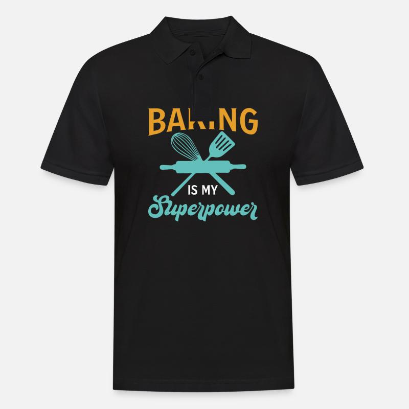 Baking Is My Superpower - Baker - Männer Poloshirt - Schwarz