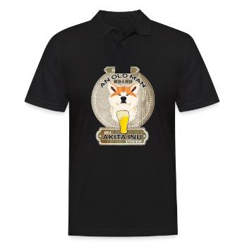 Akita Inu Dad Beer Lover - Männer Poloshirt - Schwarz - Vorne - Kai (181cm)