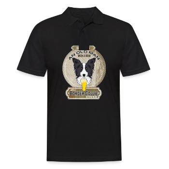 Border Collie Dad Beer Lover - Männer Poloshirt - Schwarz - Vorne - Kai (181cm)