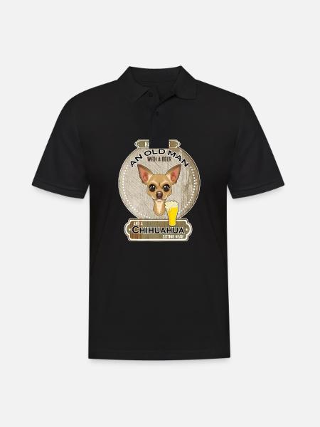 Chihuahua Dad Beer Lover - Men's Polo Shirt - black
