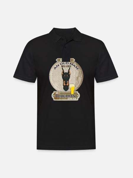 Doberman Dad Beer Lover - Men's Polo Shirt - black