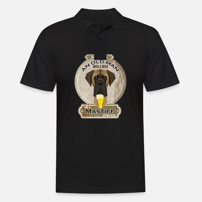 Mastiff Dad Beer Lover - Männer Poloshirt - Schwarz
