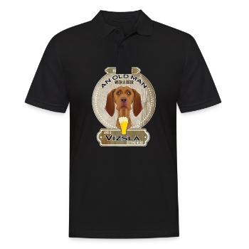 Vizsla Dad Beer Lover - Männer Poloshirt - Schwarz - Vorne - Kai (181cm)