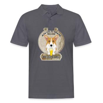 Welsh Corgi Dad Beer Lover - Men's Polo Shirt - charcoal grey - Front - Nico (186cm)