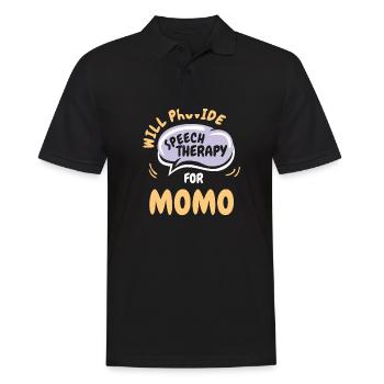 Provide Speech Therapy for Momo Funny Speech - Men's Polo Shirt - black - Front - Kai (181cm)