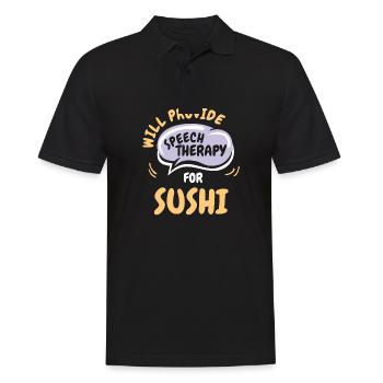 Fournir une orthophonie pour sushi Funny Speech - Polo Homme - noir - Devant - Kai (181cm)
