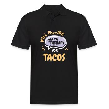 Provide Speech Therapy for Tacos Funny Speech - Men's Polo Shirt - black - Front - Kai (181cm)