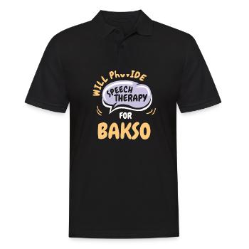 Fournir une orthophonie pour Bakso Funny Speech - Polo Homme - noir - Devant - Kai (181cm)