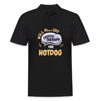 Provide Speech Therapy for Hotdog Funny Speech - Männer Poloshirt - Schwarz - Vorne - Kai (181cm)