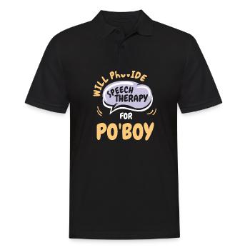 Fournir une orthophonie pour Po’Boy Funny Speech - Polo Homme - noir - Devant - Kai (181cm)
