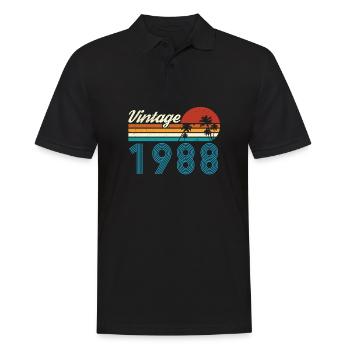Vintage 1988 Vintage Birthday Retro Vintage - Men's Polo Shirt - black - Front - Kai (181cm)