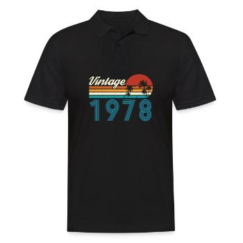 Vintage 1978 Vintage Birthday Retro Vintage - Men's Polo Shirt - black - Front - Kai (181cm)