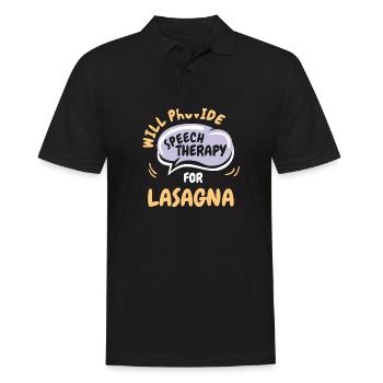 Provide Speech Therapy for Lasagna Funny Speech - Männer Poloshirt - Schwarz - Vorne - Kai (181cm)