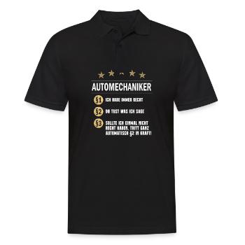 Automechaniker Paragraph - Männer Poloshirt - Schwarz - Vorne - Kai (181cm)
