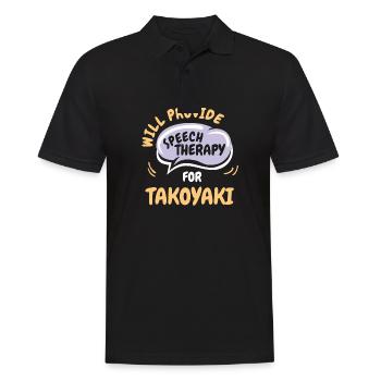 Provide Speech Therapy for Takoyaki Funny Speech - Men's Polo Shirt - black - Front - Kai (181cm)