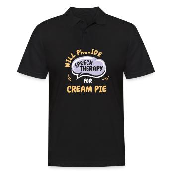 Fournir une orthophonie pour Cream Pie Funny - Polo Homme - noir - Devant - Kai (181cm)