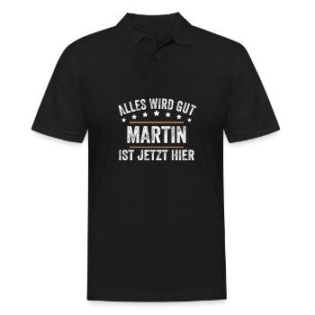 Martin Vorname Name Geburtstag - Männer Poloshirt - Schwarz - Vorne - Kai (181cm)