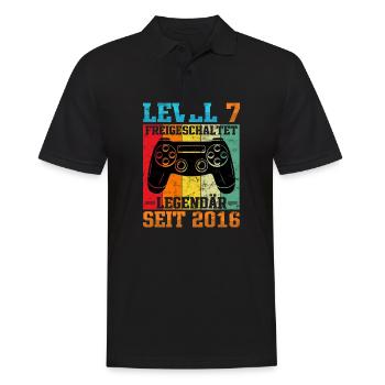 Gaming Geburtstag 2016 Level 7 - Männer Poloshirt - Schwarz - Vorne - Kai (181cm)