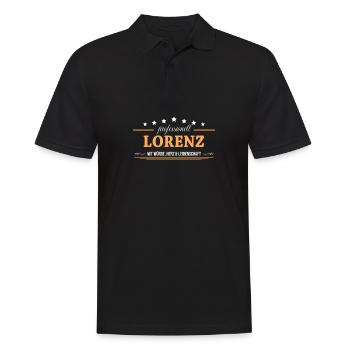 Professionell Lorenz Name Vorname - Männer Poloshirt - Schwarz - Vorne - Kai (181cm)