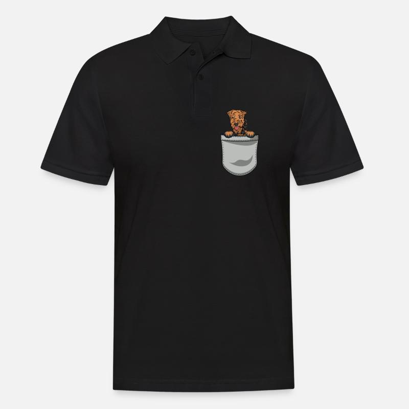Airedale Terrier Geschenk Hunde Brusttasche - Männer Poloshirt - Schwarz