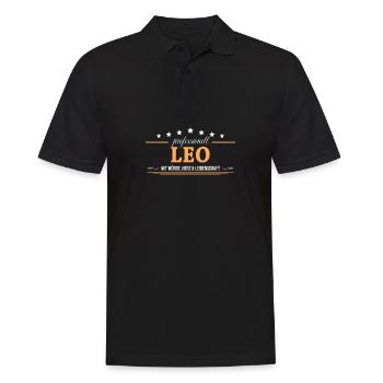 Professionell Leo Name Vorname - Männer Poloshirt - Schwarz - Vorne - Kai (181cm)