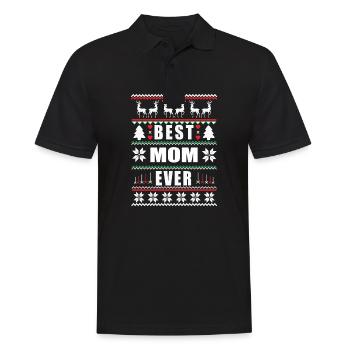 Funny Ugly Christmas Best Mom Ever - Men's Polo Shirt - black - Front - Kai (181cm)