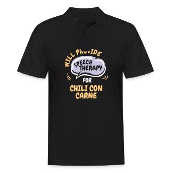 Provide Speech Therapy for Chili Con Carne Funny - Men's Polo Shirt - black - Front - Kai (181cm)