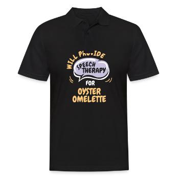 Provide Speech Therapy for Oyster Omelette Funny - Männer Poloshirt - Schwarz - Vorne - Kai (181cm)