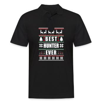 Funny Ugly Christmas Best Hunter Ever - Men's Polo Shirt - black - Front - Kai (181cm)