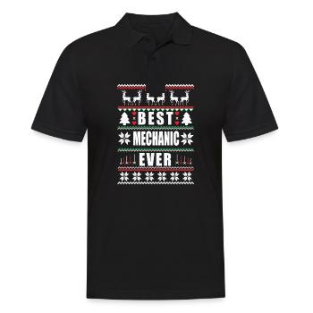 Drôle de Noël laid Meilleur mécanicien de tous les temps - Polo Homme - noir - Devant - Kai (181cm)
