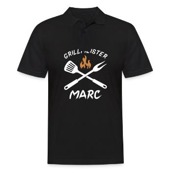 Grillmeister Marc - Männer Poloshirt - Schwarz - Vorne - Kai (181cm)