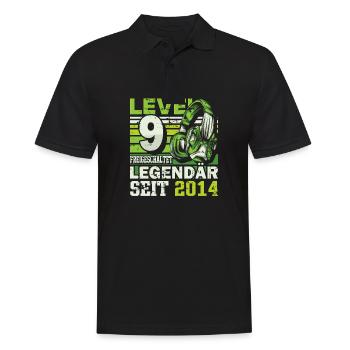 Level 9 freigeschaltet legendär seit 2014 - Männer Poloshirt - Schwarz - Vorne - Kai (181cm)