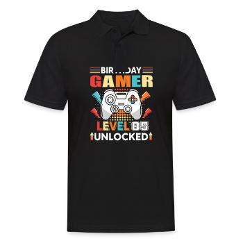 Geburtstag Gamer Level 85 Unlocked 85 Geburtstag - Männer Poloshirt - Schwarz - Vorne - Kai (181cm)