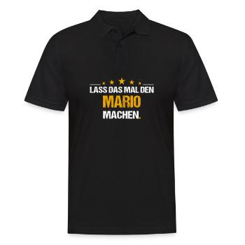 Lass das mal den Mario machen Name - Männer Poloshirt - Schwarz - Vorne - Kai (181cm)