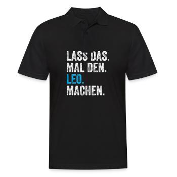 Lass das mal den Leo machen Name - Männer Poloshirt - Schwarz - Vorne - Kai (181cm)