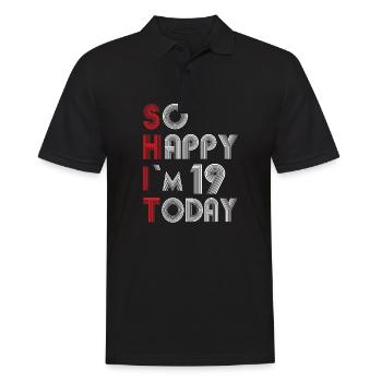 19 birthday - Men's Polo Shirt - black - Front - Kai (181cm)